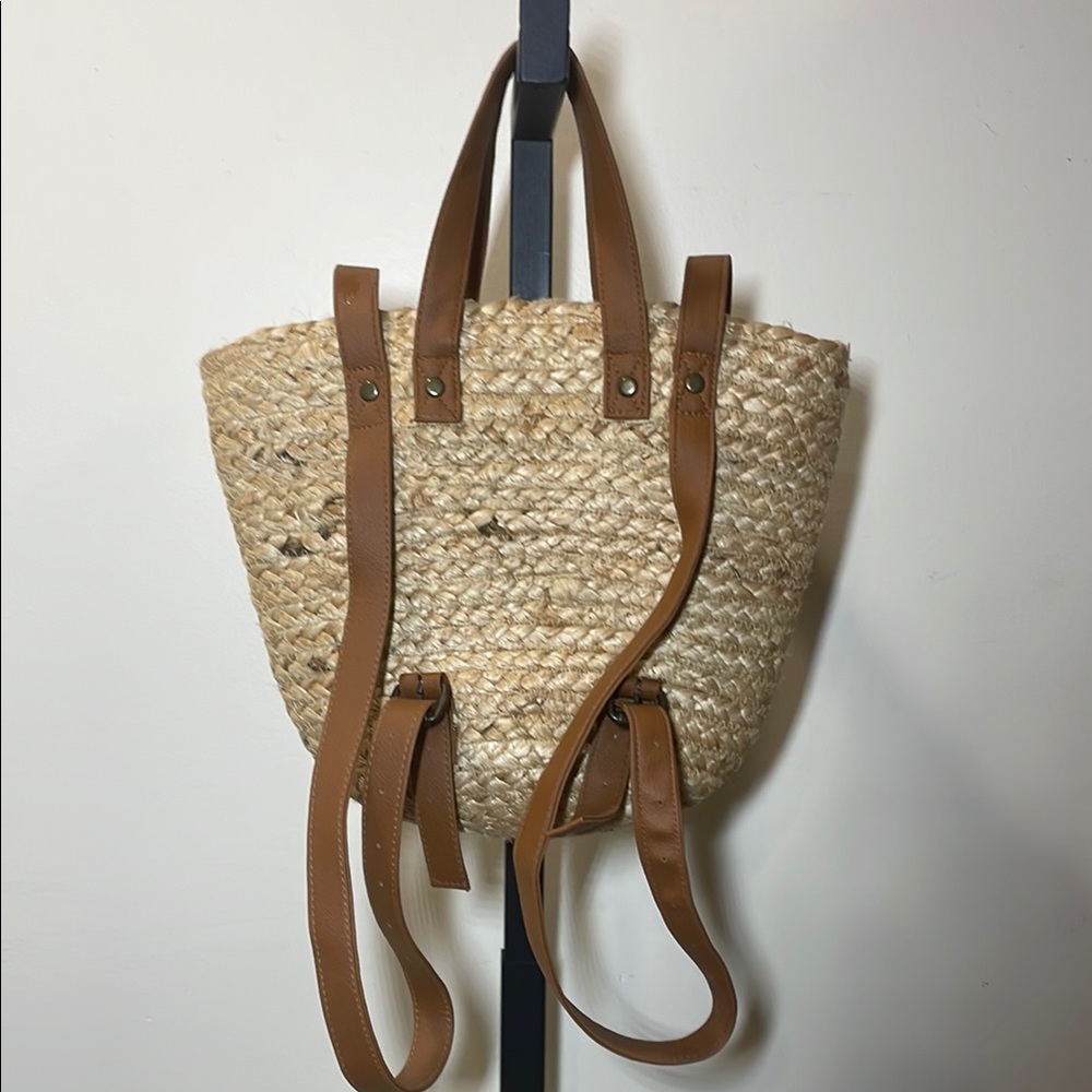 XIX-Palms Insulated Straw Backpack with Tan Straps - Picture 3 of 8